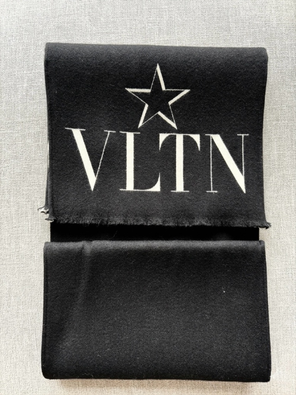 Valentino VLTN Wool & Silk-Blend Scarf - Authentic